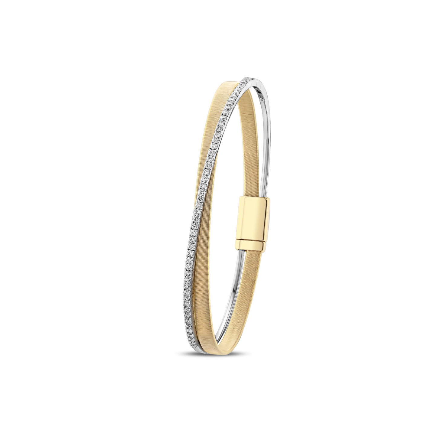 Silk 18K Rose Gold Bangle with Diamond