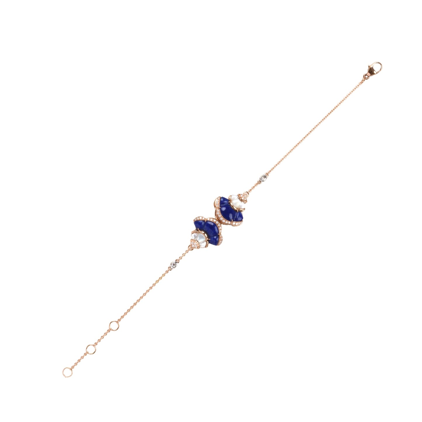 Bracelet With Diamond, MOP & Lapis