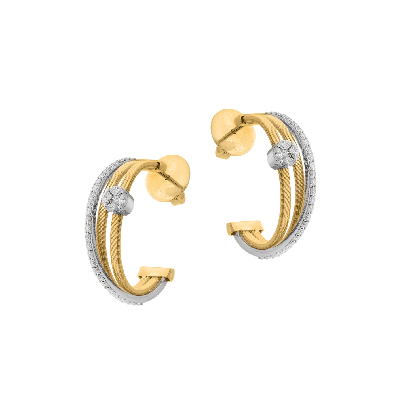 Silk 18K Rose Gold Earrings with Diamond
