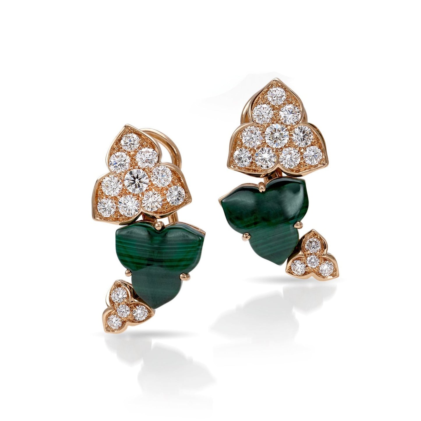Natura Trefoil Stud Earrings - Malachite