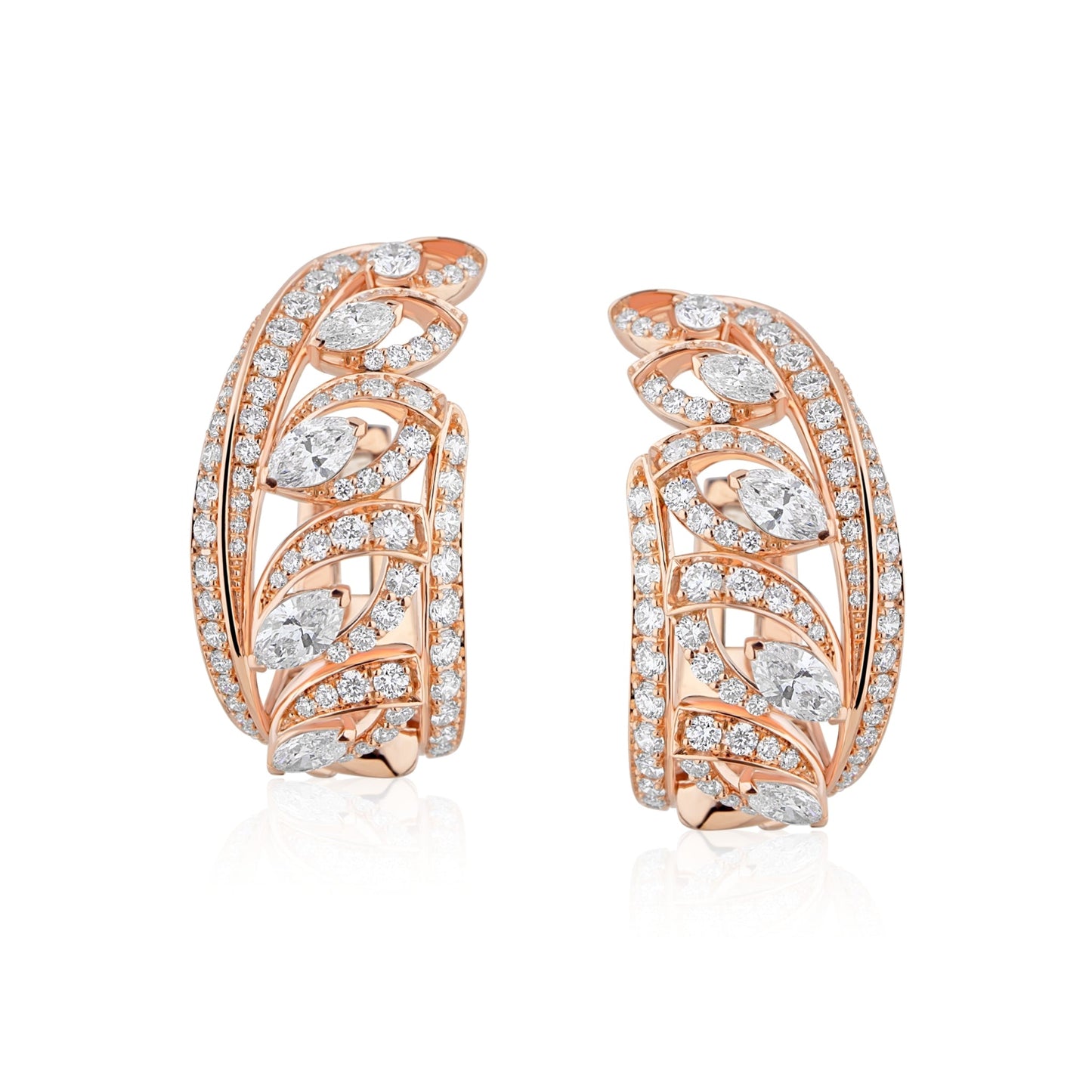 Edenia Diamond Hoop Earrings, Rose Gold
