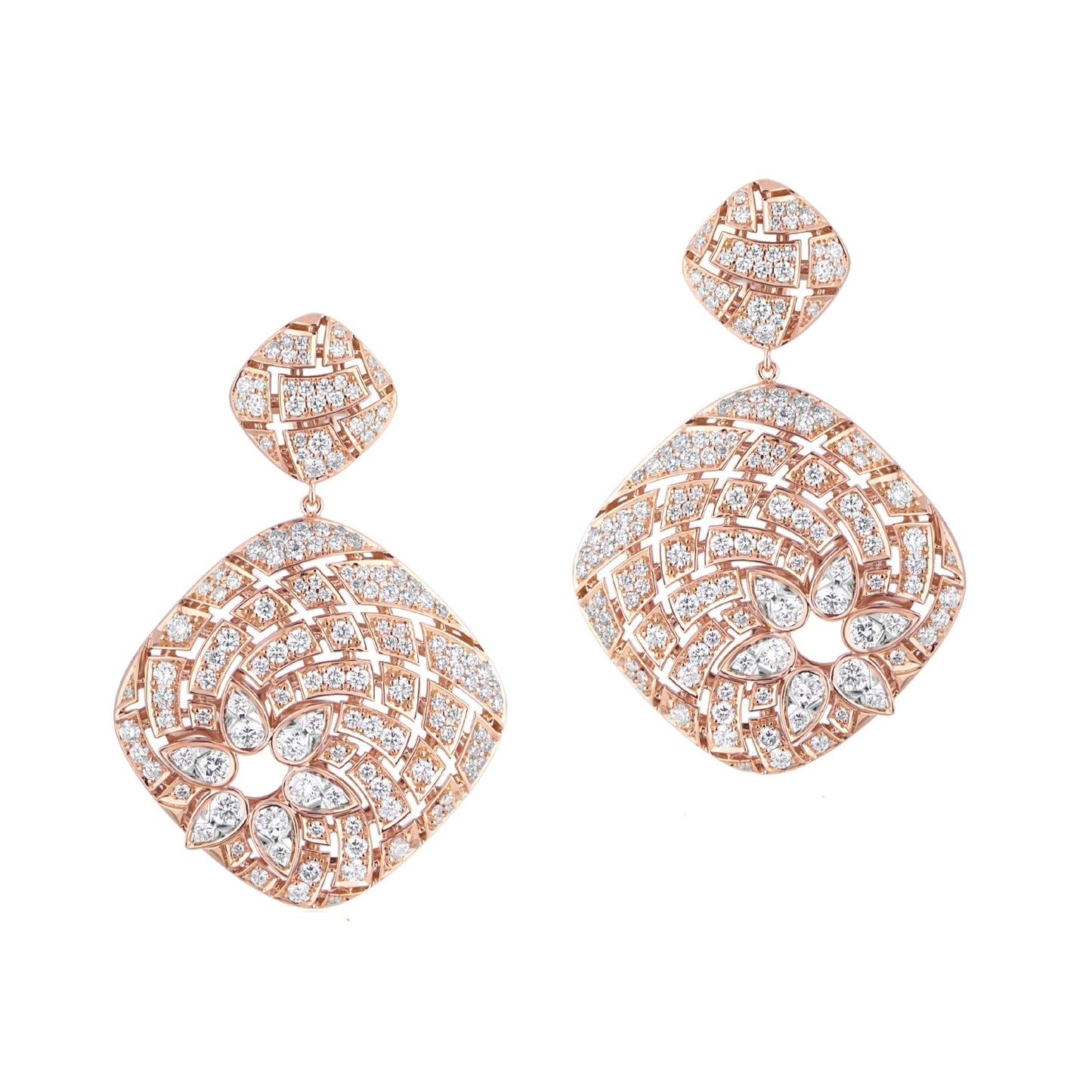 Cushion Geomatrica Diamond Earrings, L Model