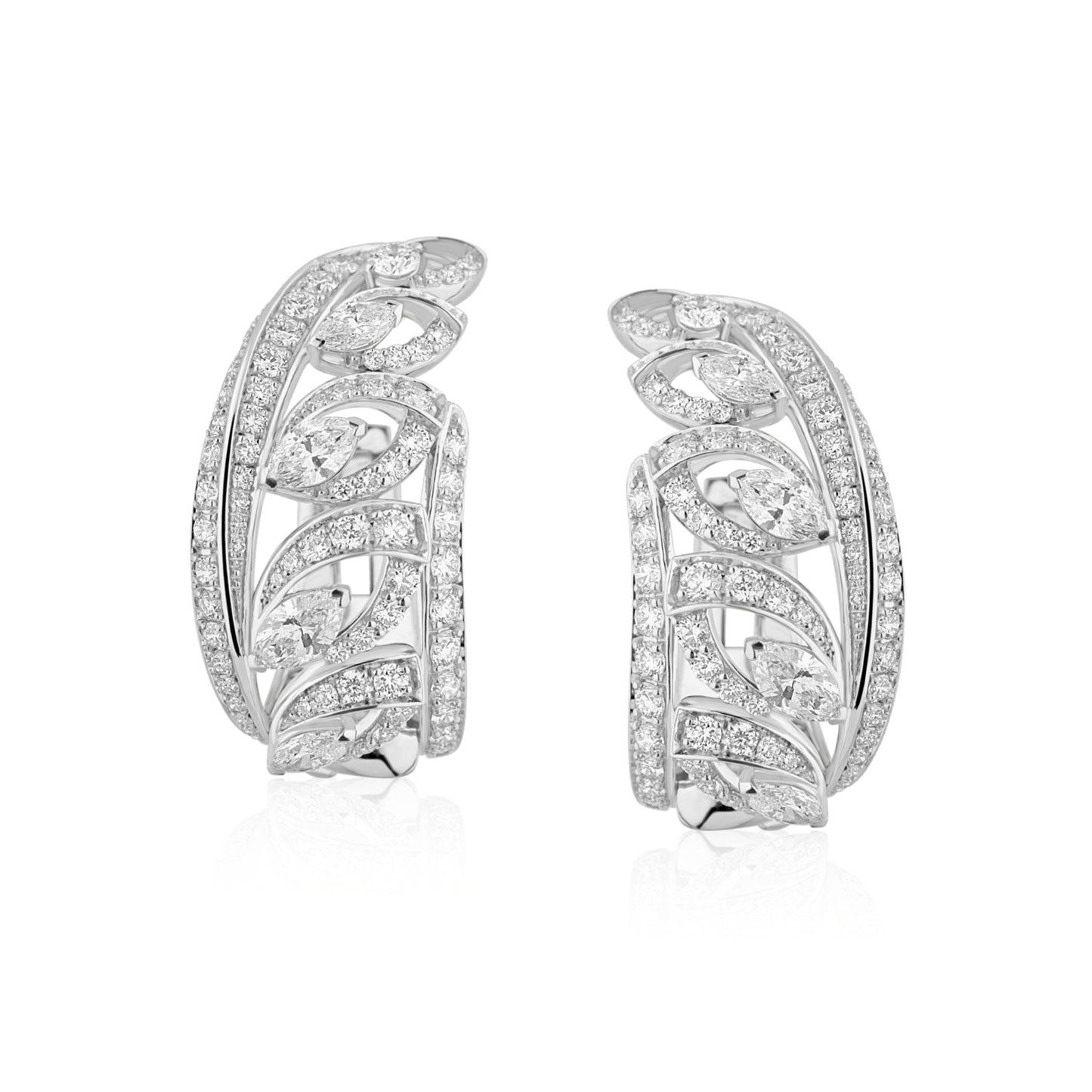 Edenia Diamond Hoop Earrings, White Gold