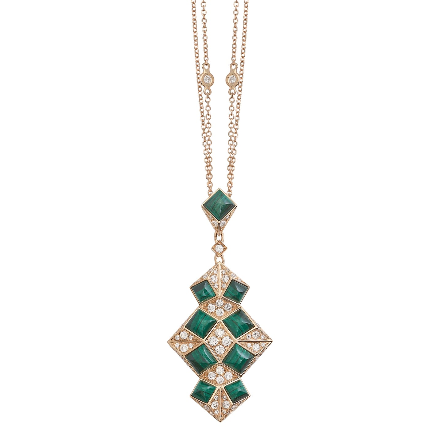Prisma Necklace - Diamond & Malachite