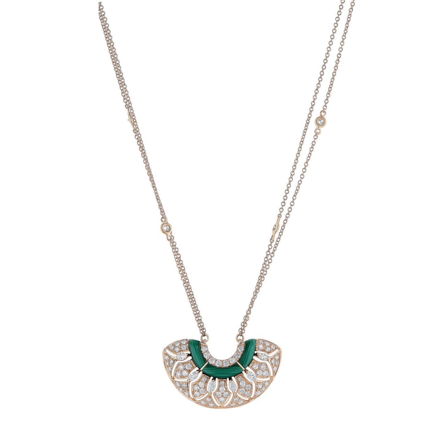 Ballerina Necklace - Diamond & Malachite