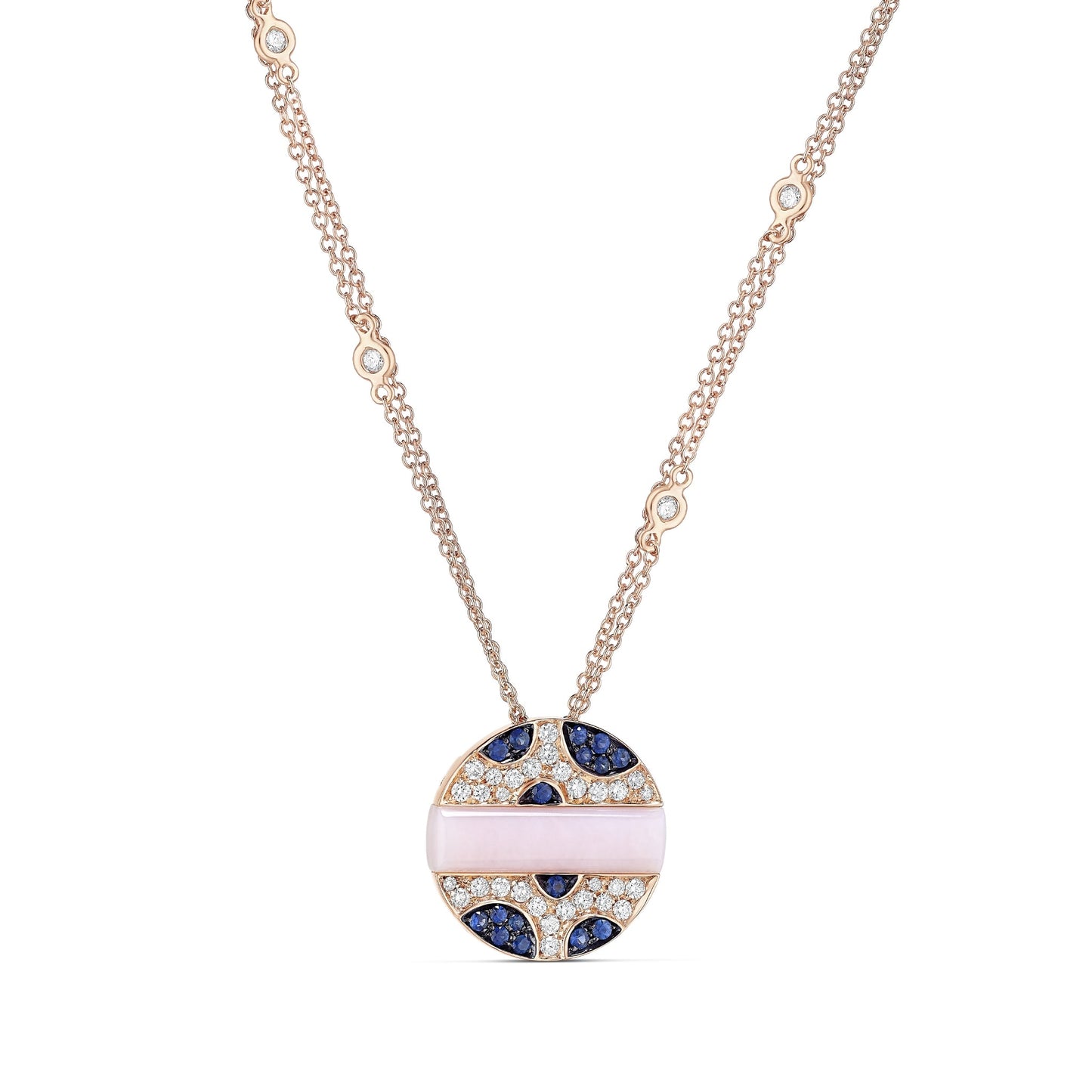 Dancing Dots Necklace - Pink Opal