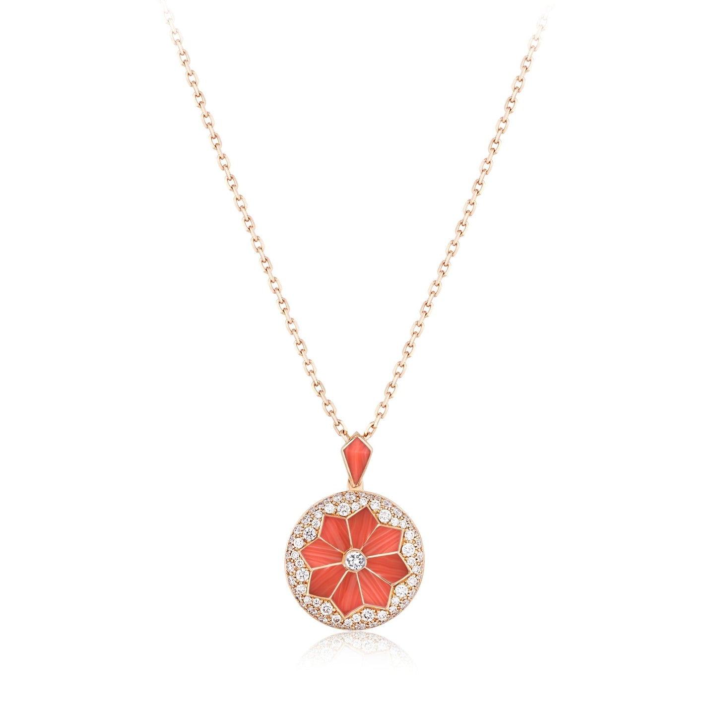 Rose Collection Coral Pendant, Small