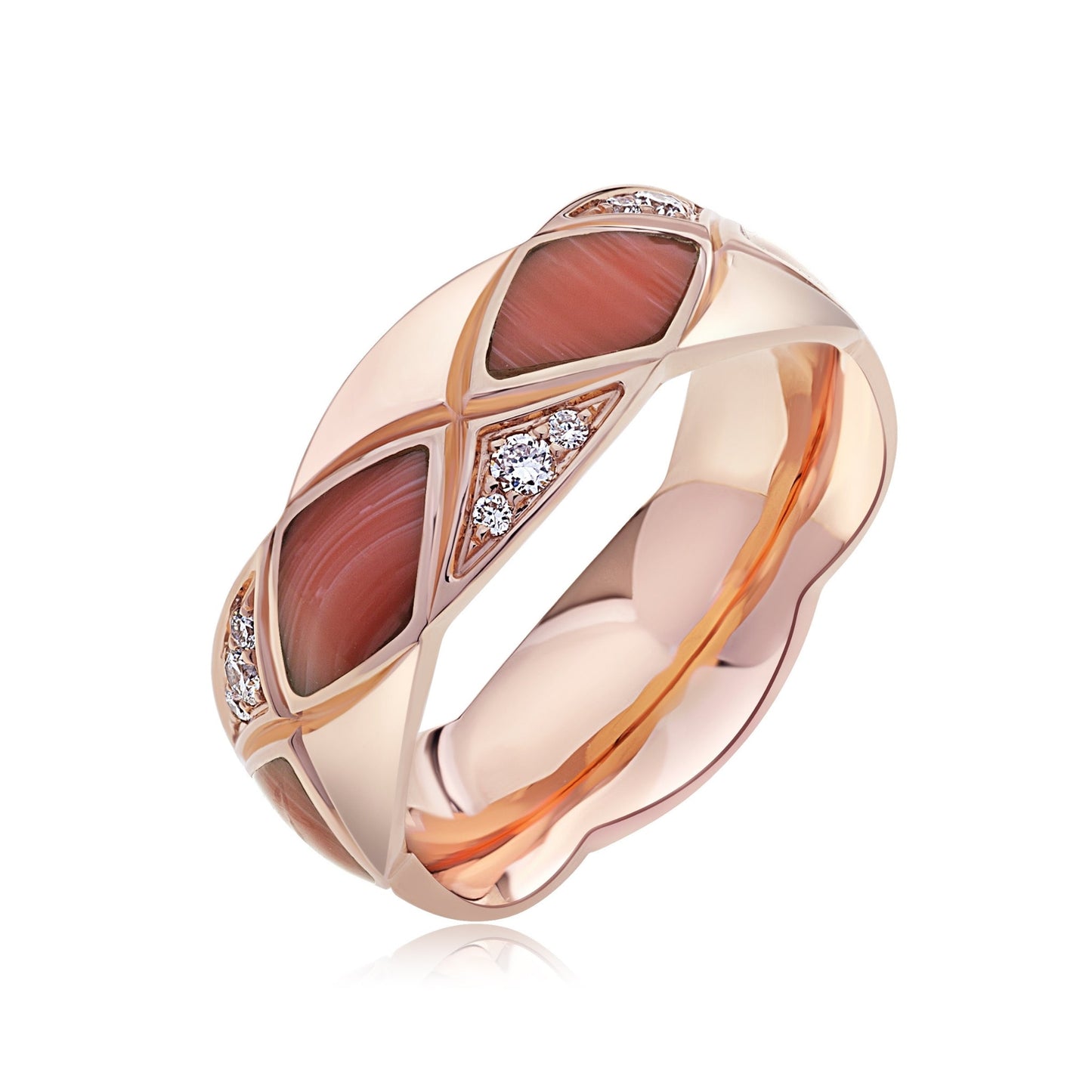 Classic Geomatrica Coral Ring