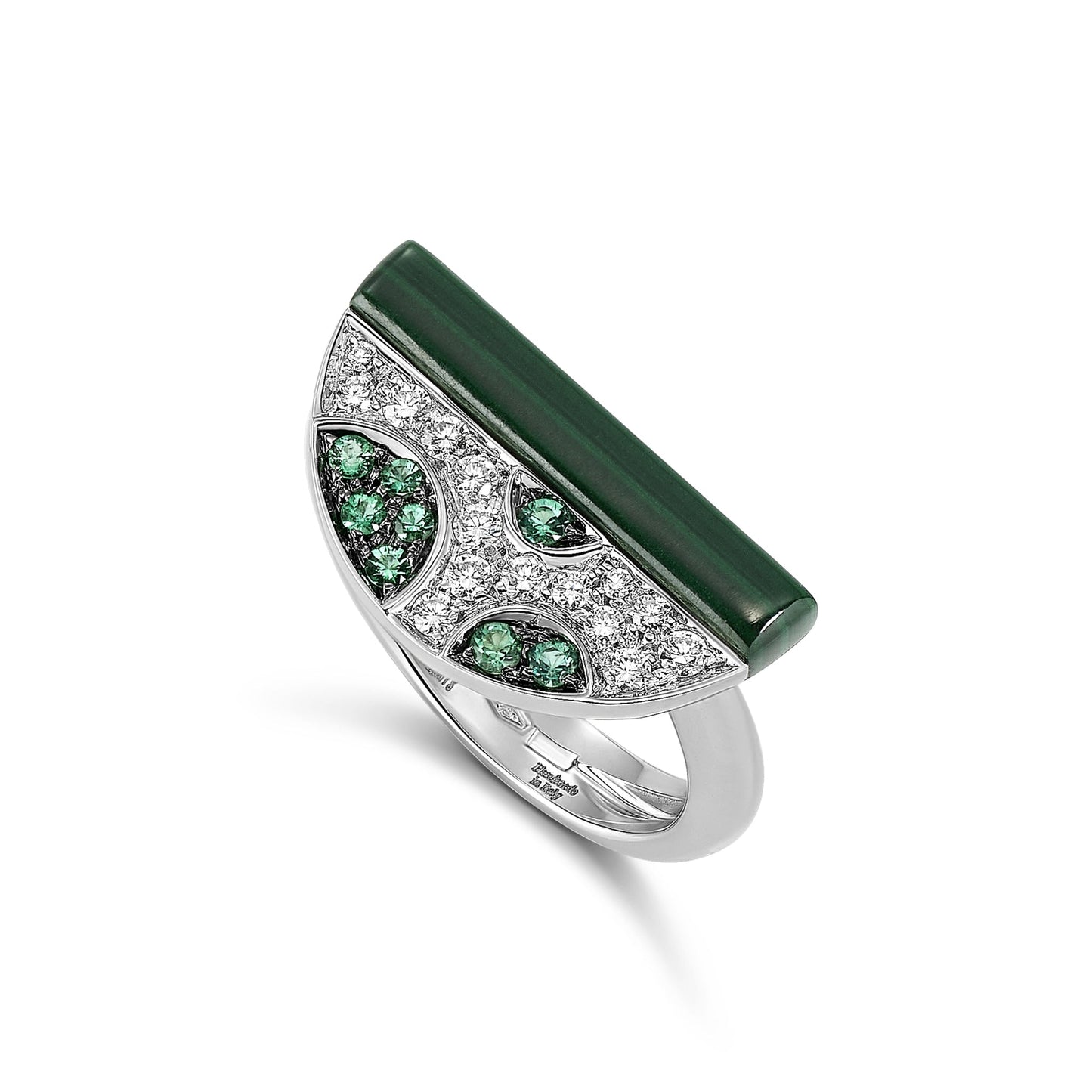 Dancing Dots Ring - Malachite