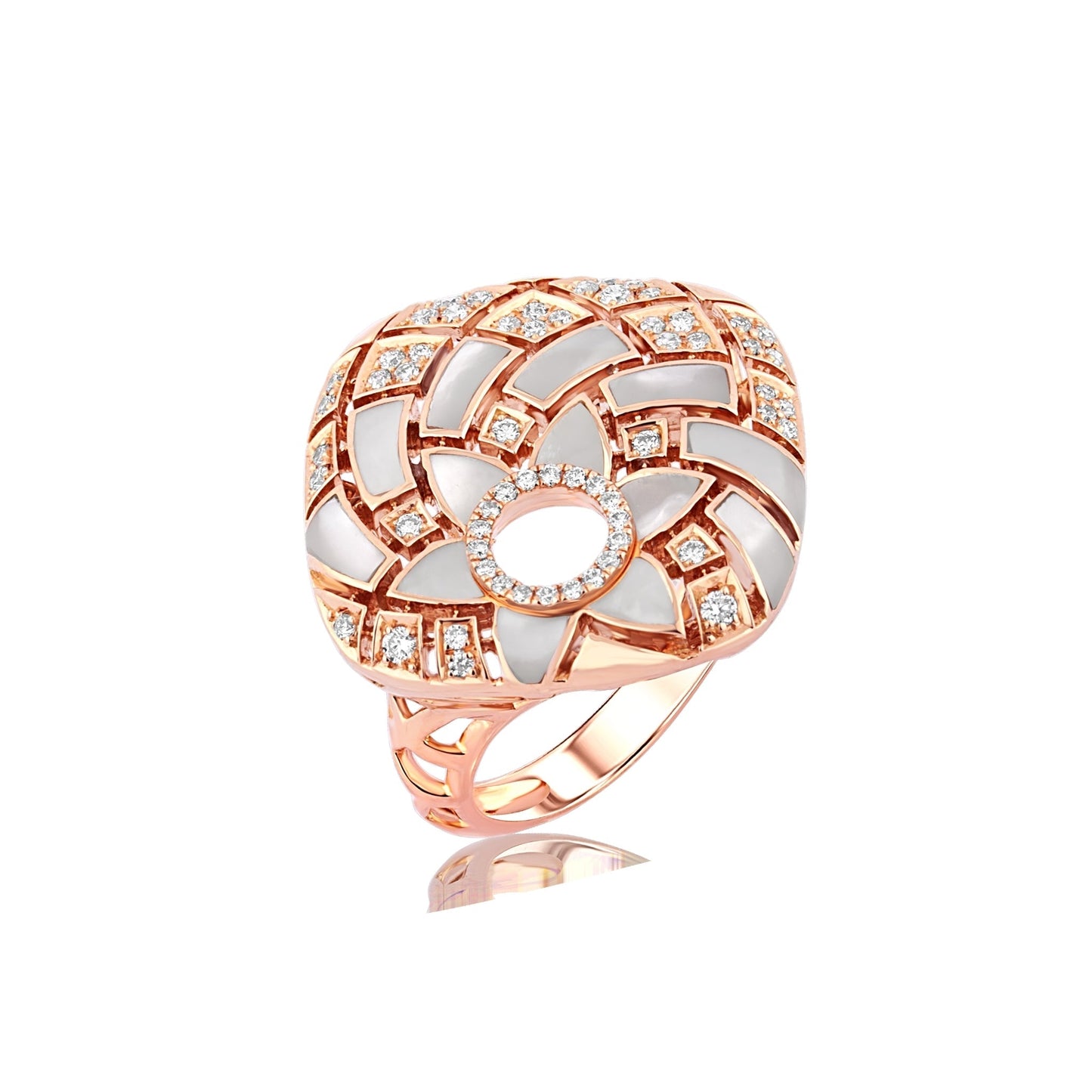 Cushion Geomatrica MOP Ring, L Model