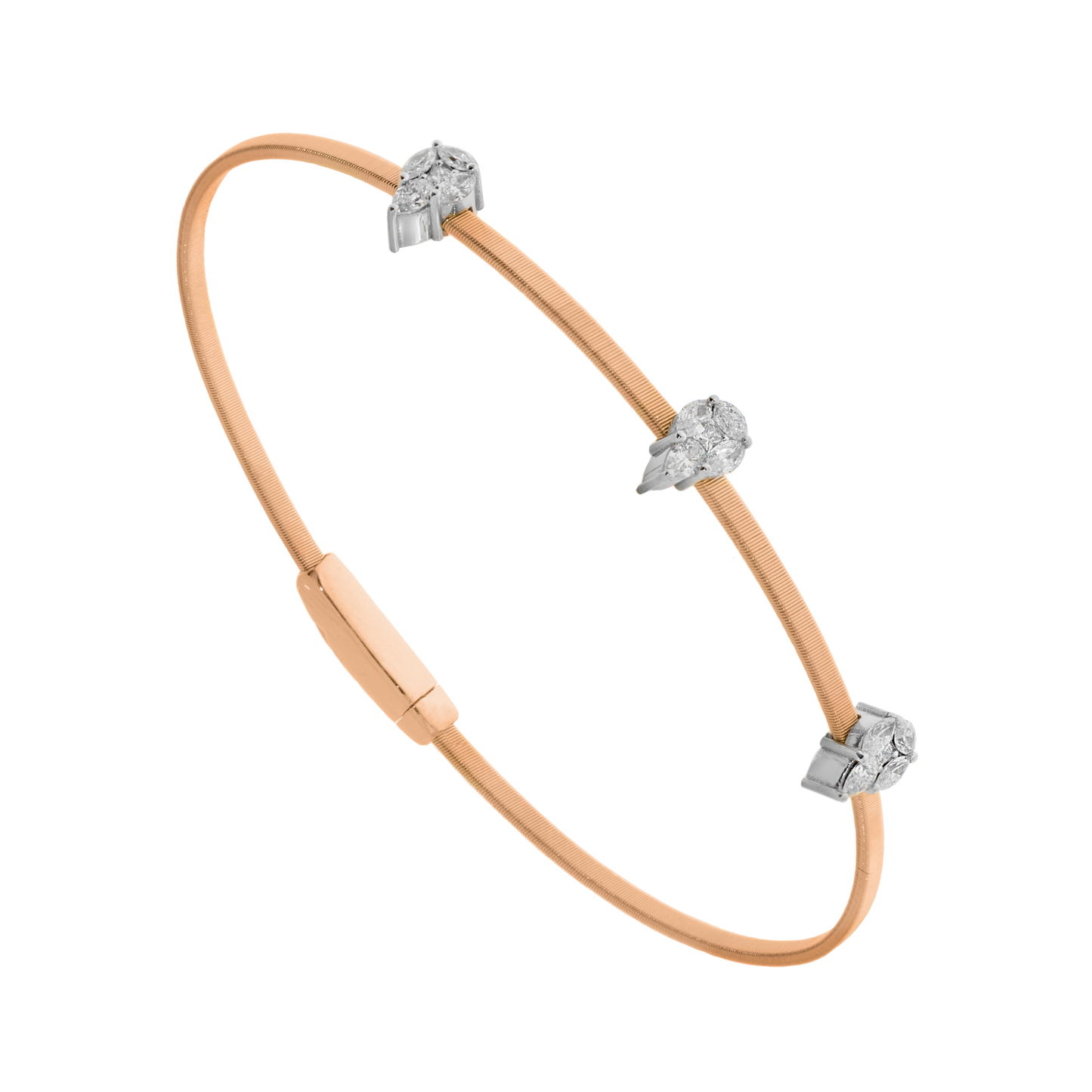 Silk Graceful Bangle with Diamonds