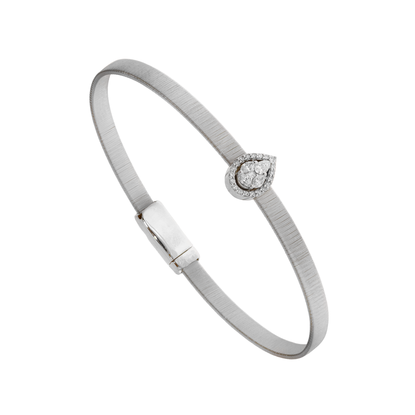 Silk Minimal Bangle with Diamonds