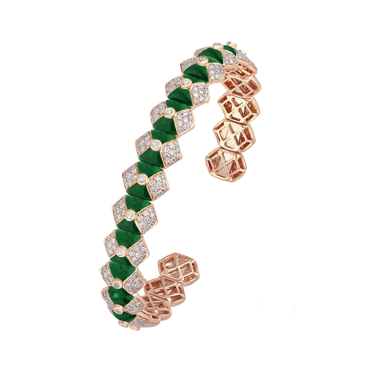 Rose Malachite Open Bangle
