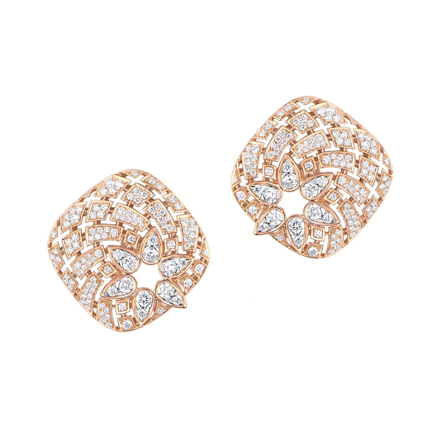 Cushion Geomatrica Diamond Earrings, S Model