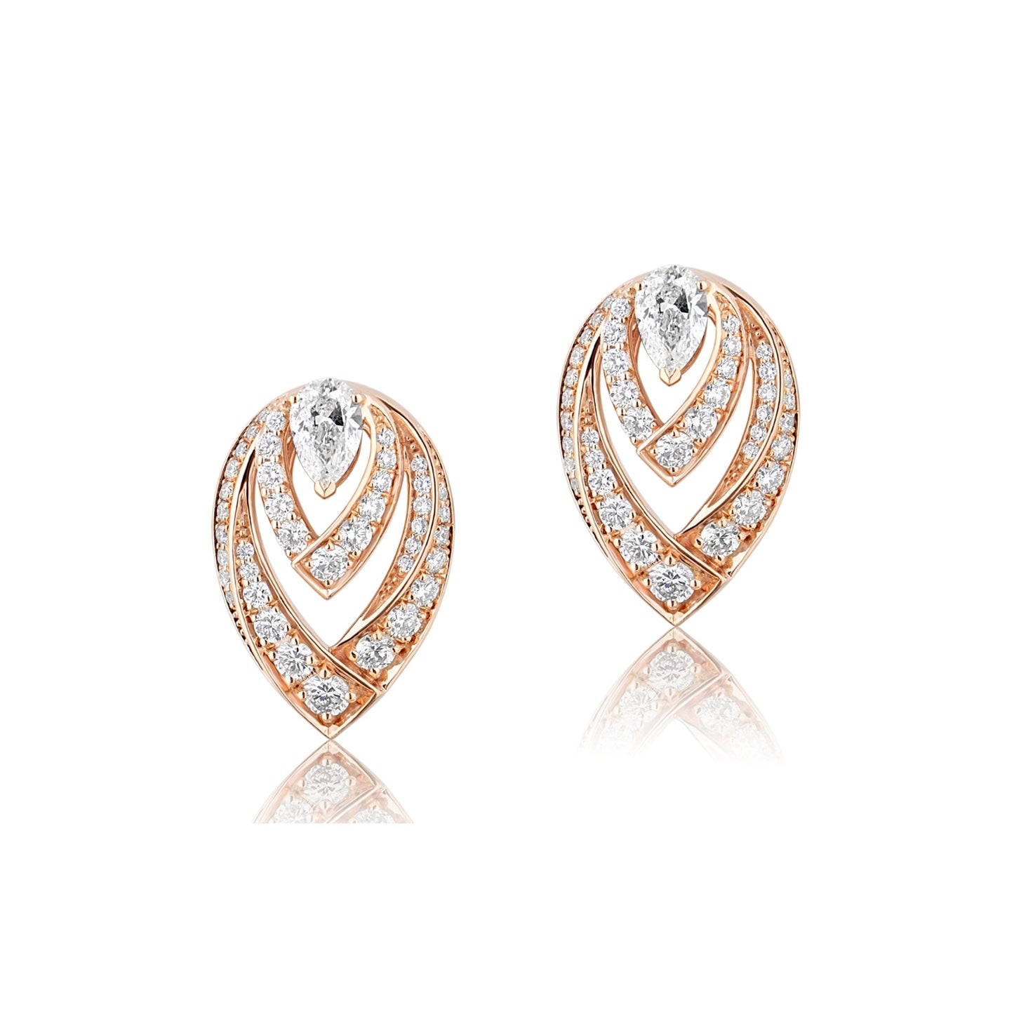 Edenia Diamonds Stud Earrings, Rose Gold