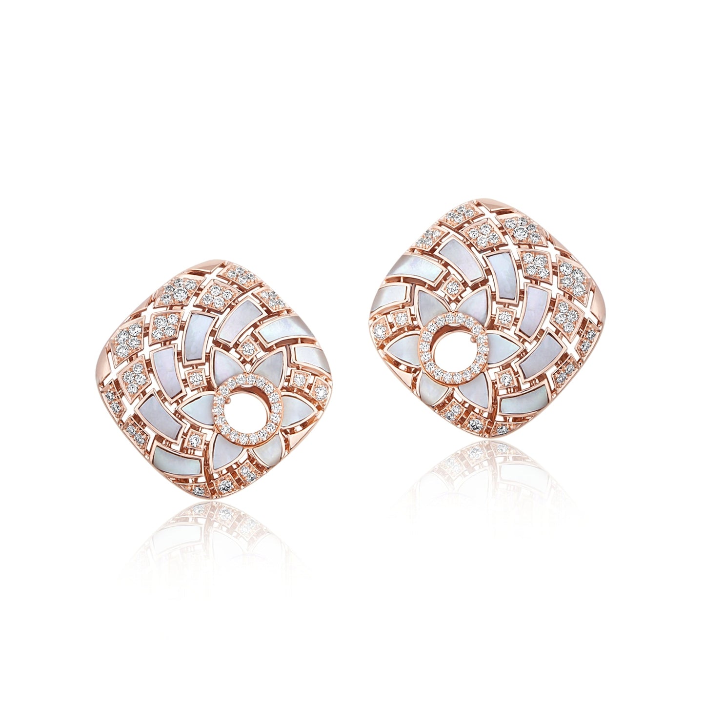 Geomatrica Cushion MOP Earrings