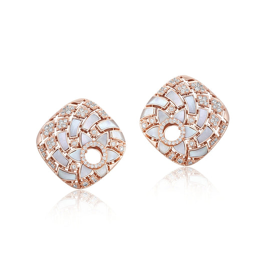 Geomatrica Cushion MOP Earrings