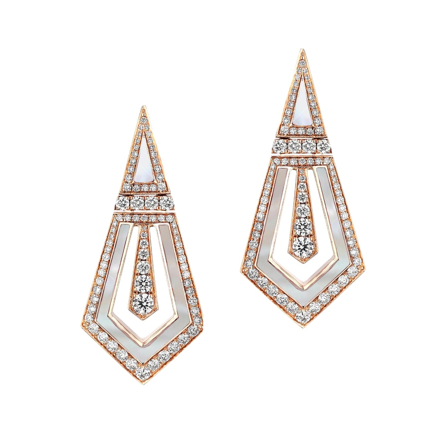 Art Deco MOP Earrings, L Model