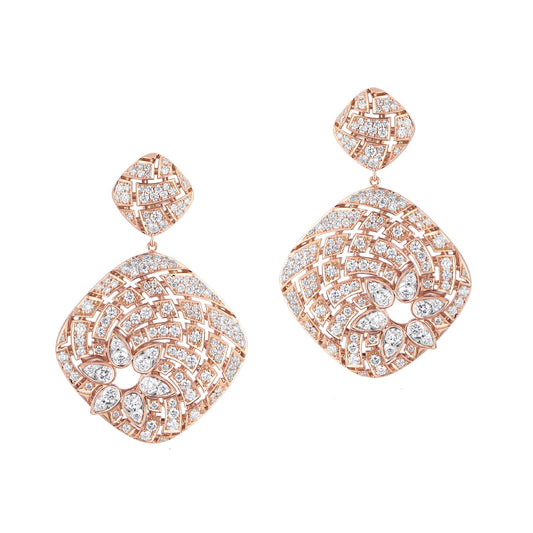 Cushion Geomatrica Diamond Earrings, L Model