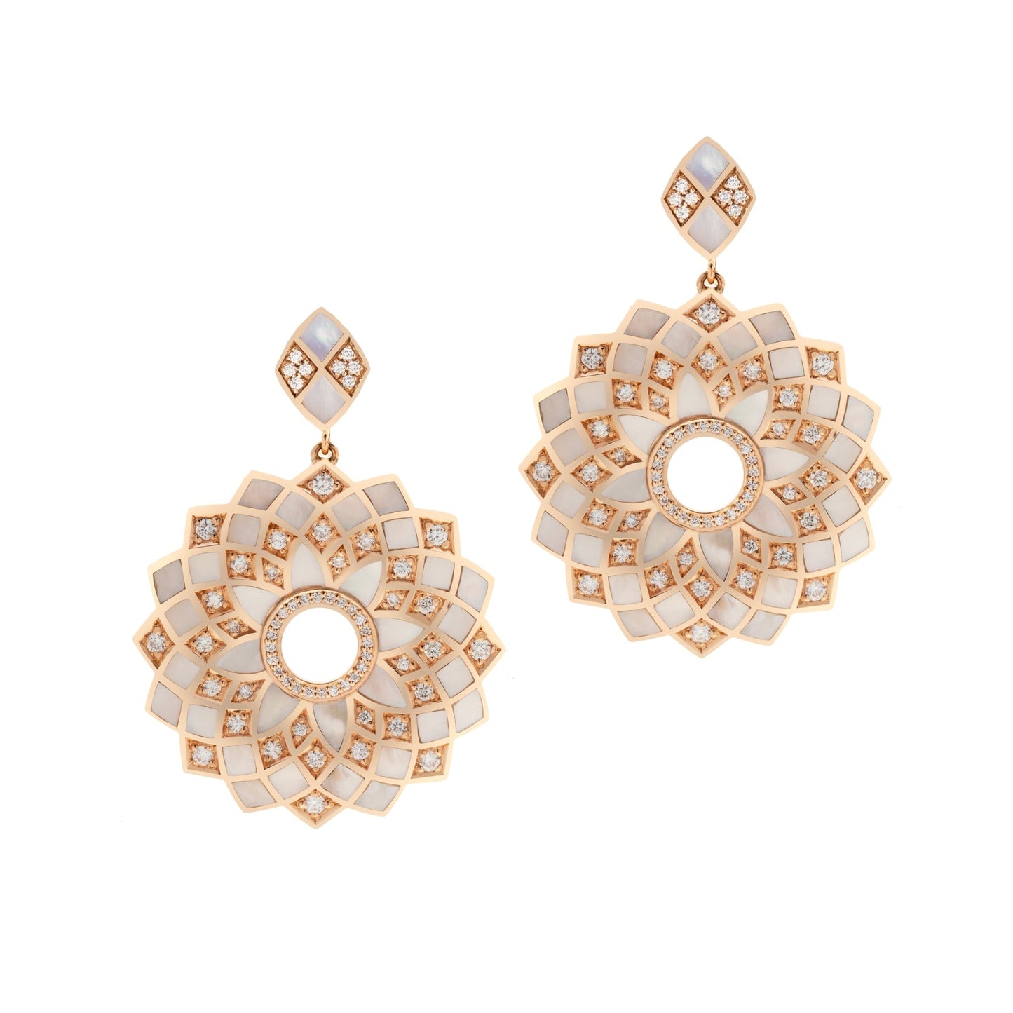 Classic Geomatrica MOP Earrings, L Model