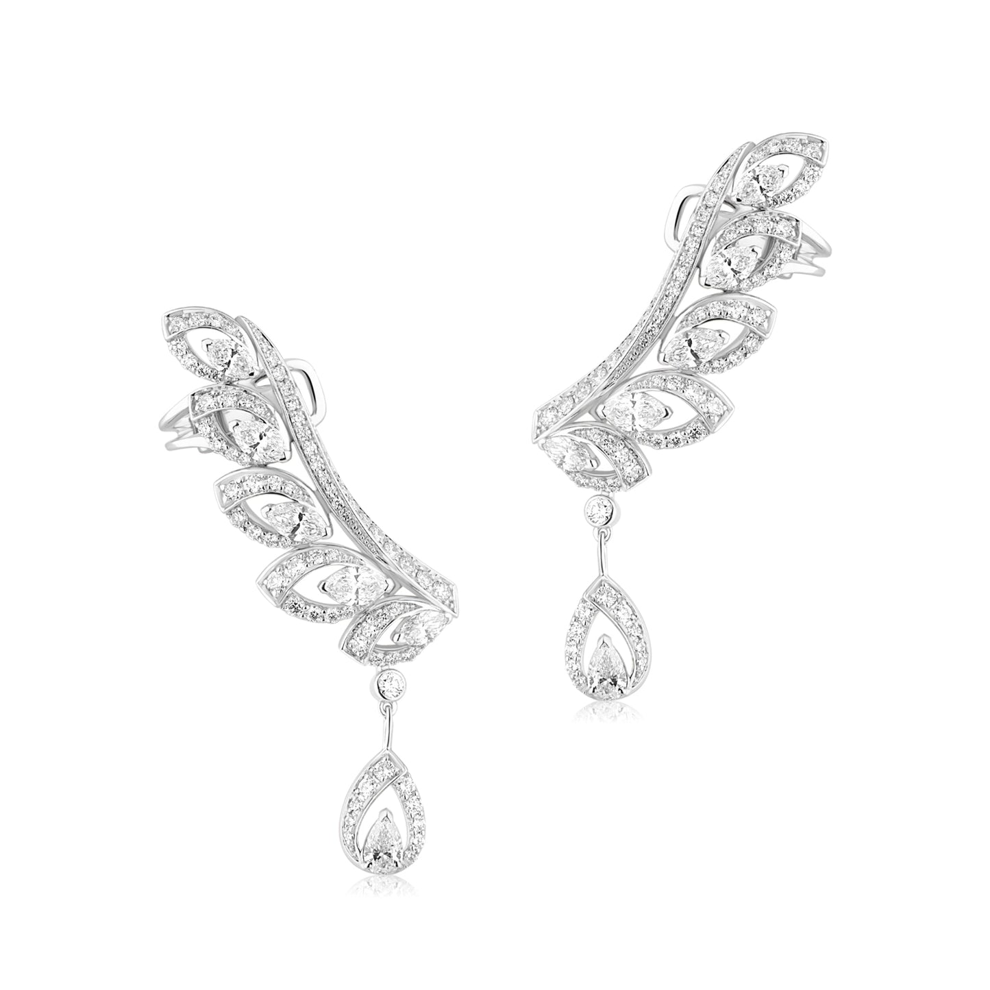 Edenia Diamond Ear Clips, White Gold