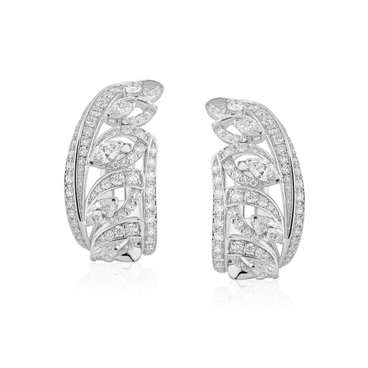 Edenia Diamond Hoop Earrings, White Gold
