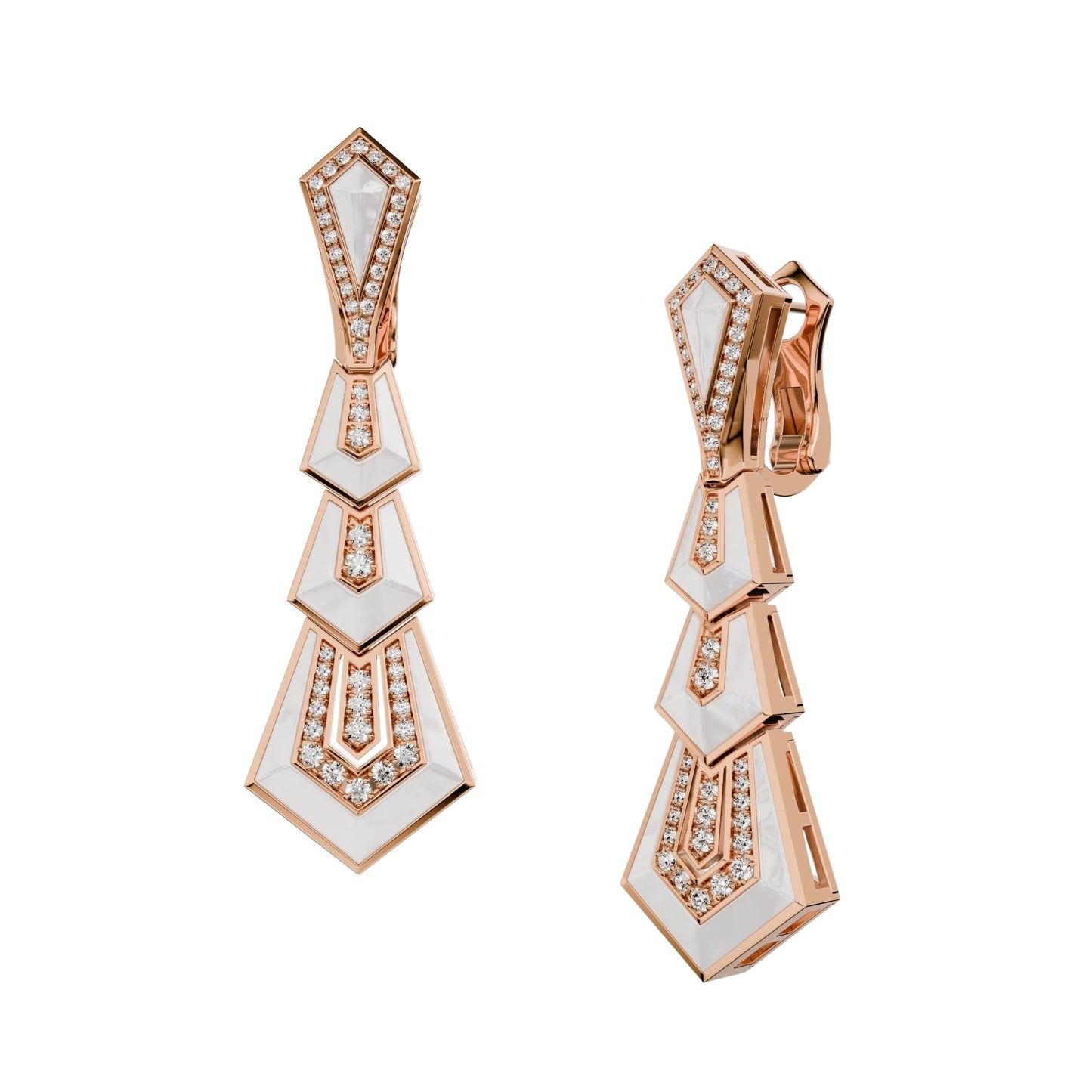 Art Deco Eternity MOP Earrings