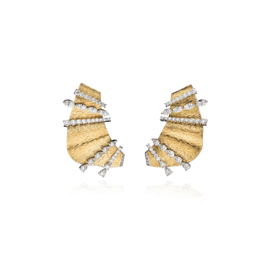 18 KT Gold Wave Earrings