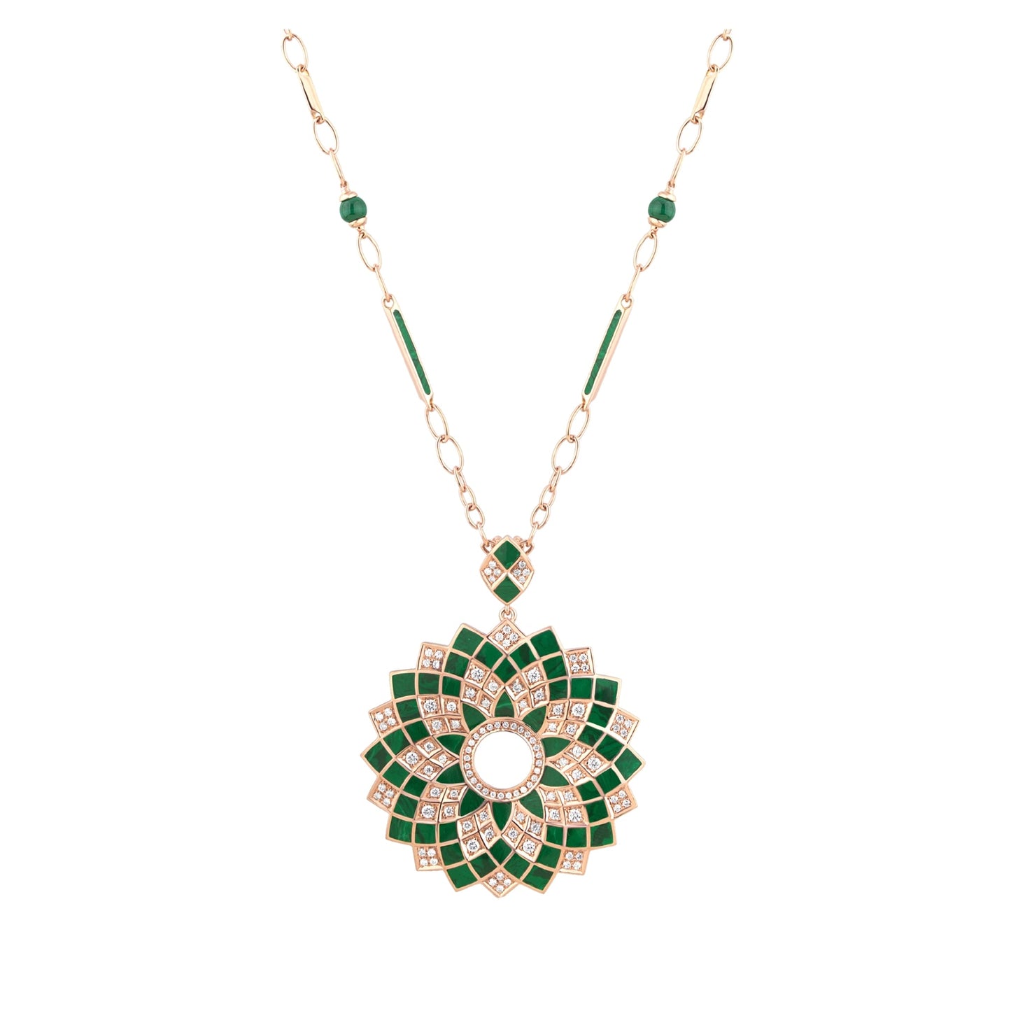 Geomatrica Necklace, Malachite