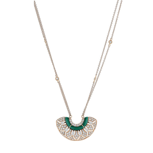 Ballerina Necklace - Diamond & Malachite