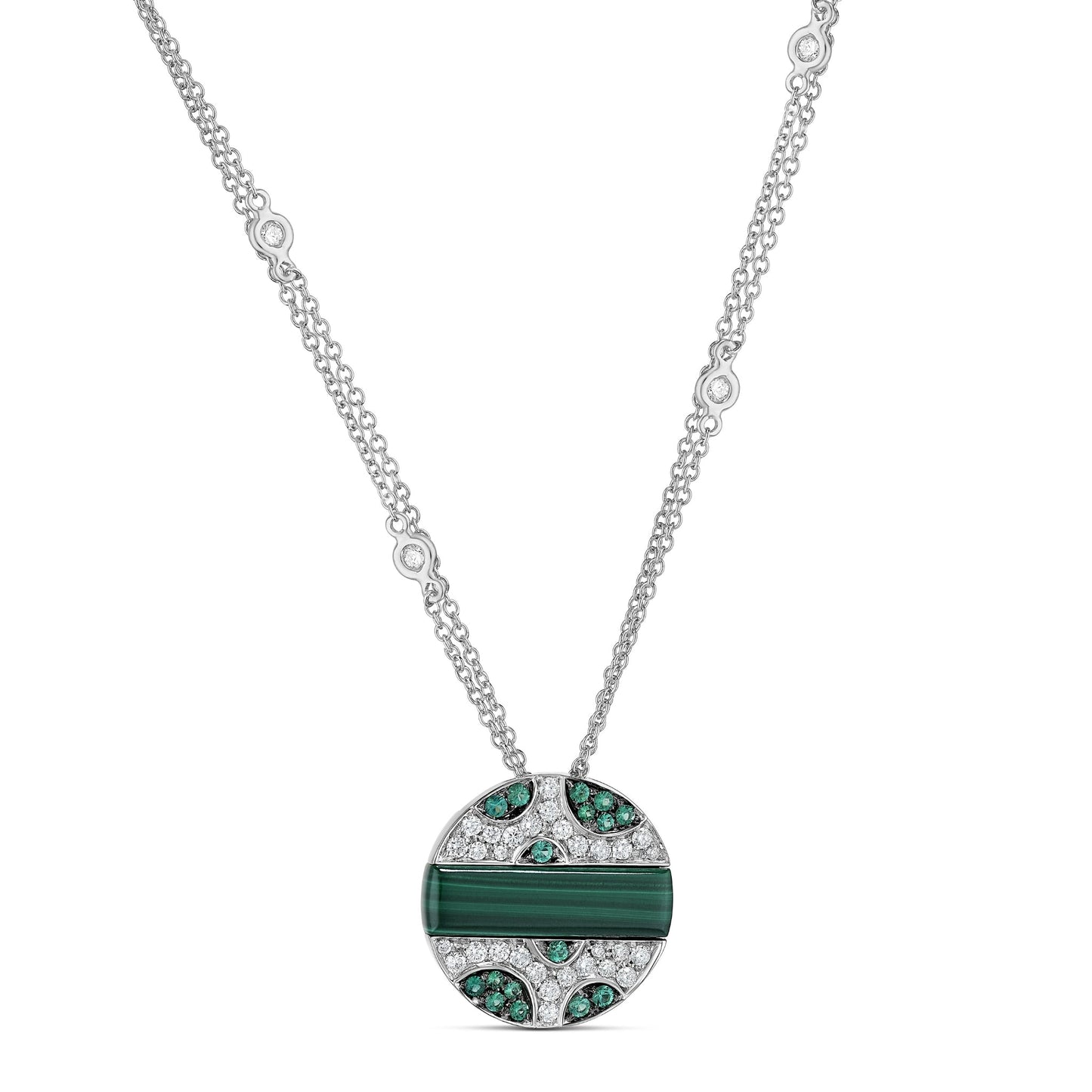 Dancing Dots Necklace - Malachite