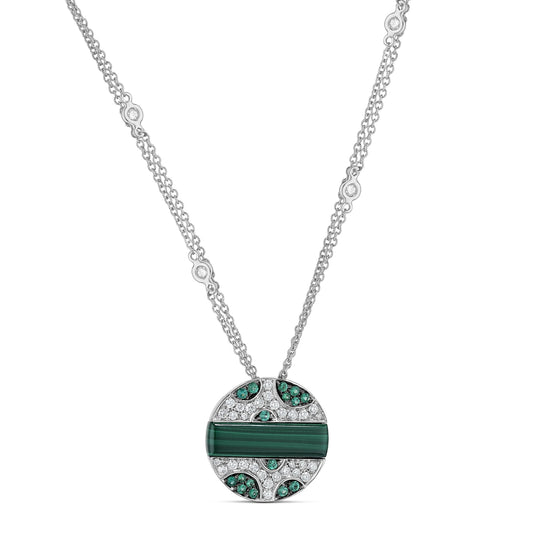 Dancing Dots Necklace - Malachite