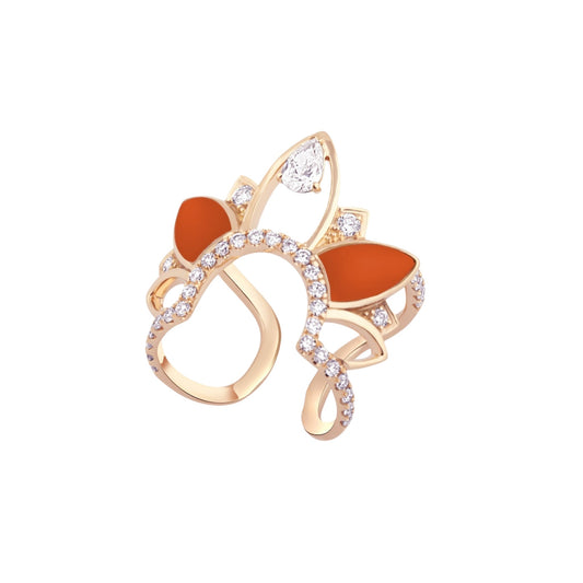 Classic Geomatrica Coral Nail Ring