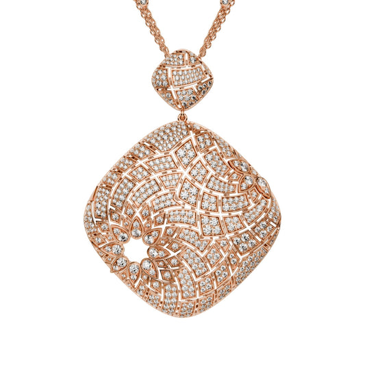 Geomatrica Cushion Diamond Pendant Necklace - L