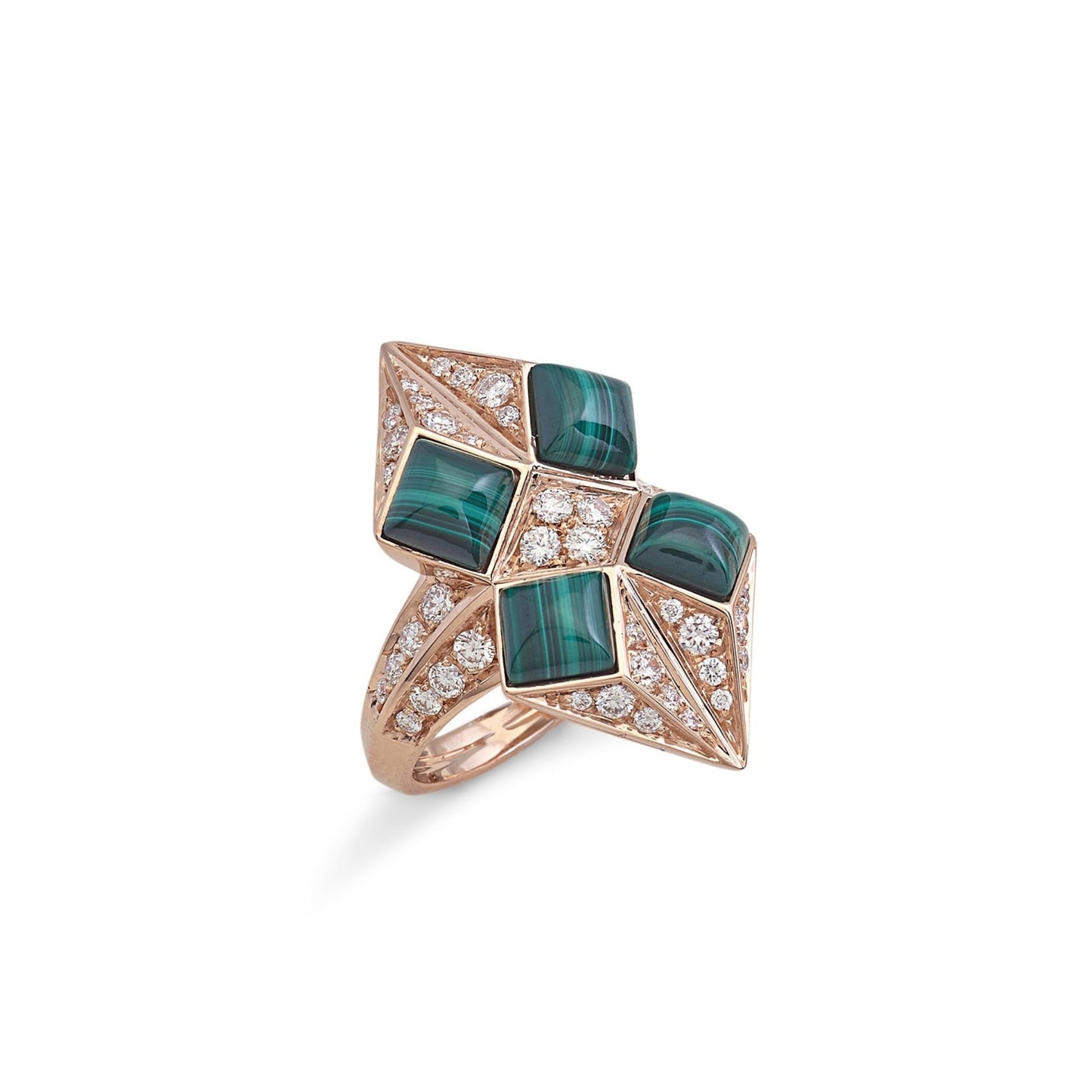 Prisma Ring - Diamond & Malachite