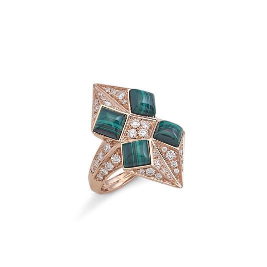 Prisma Ring - Diamond & Malachite