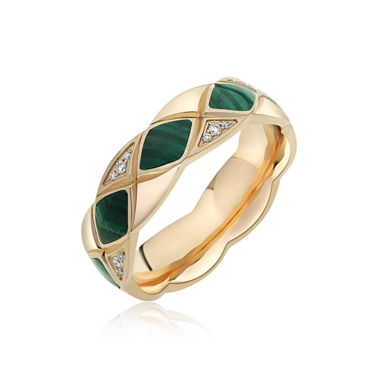 Classic Geomatrica Malachite Ring,