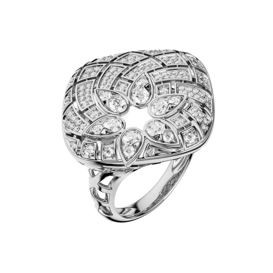 Geometric Cushion Diamond 18KW Ring