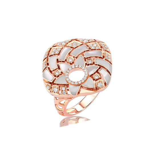 Cushion Geomatrica MOP Ring, L Model