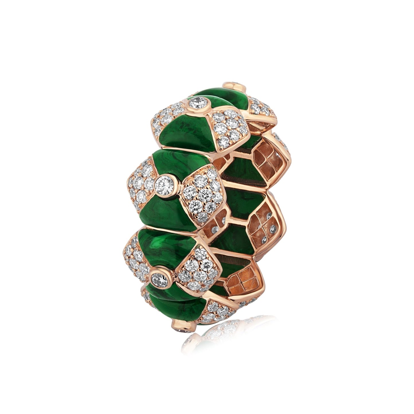 Rosé Malachite Eternity Ring