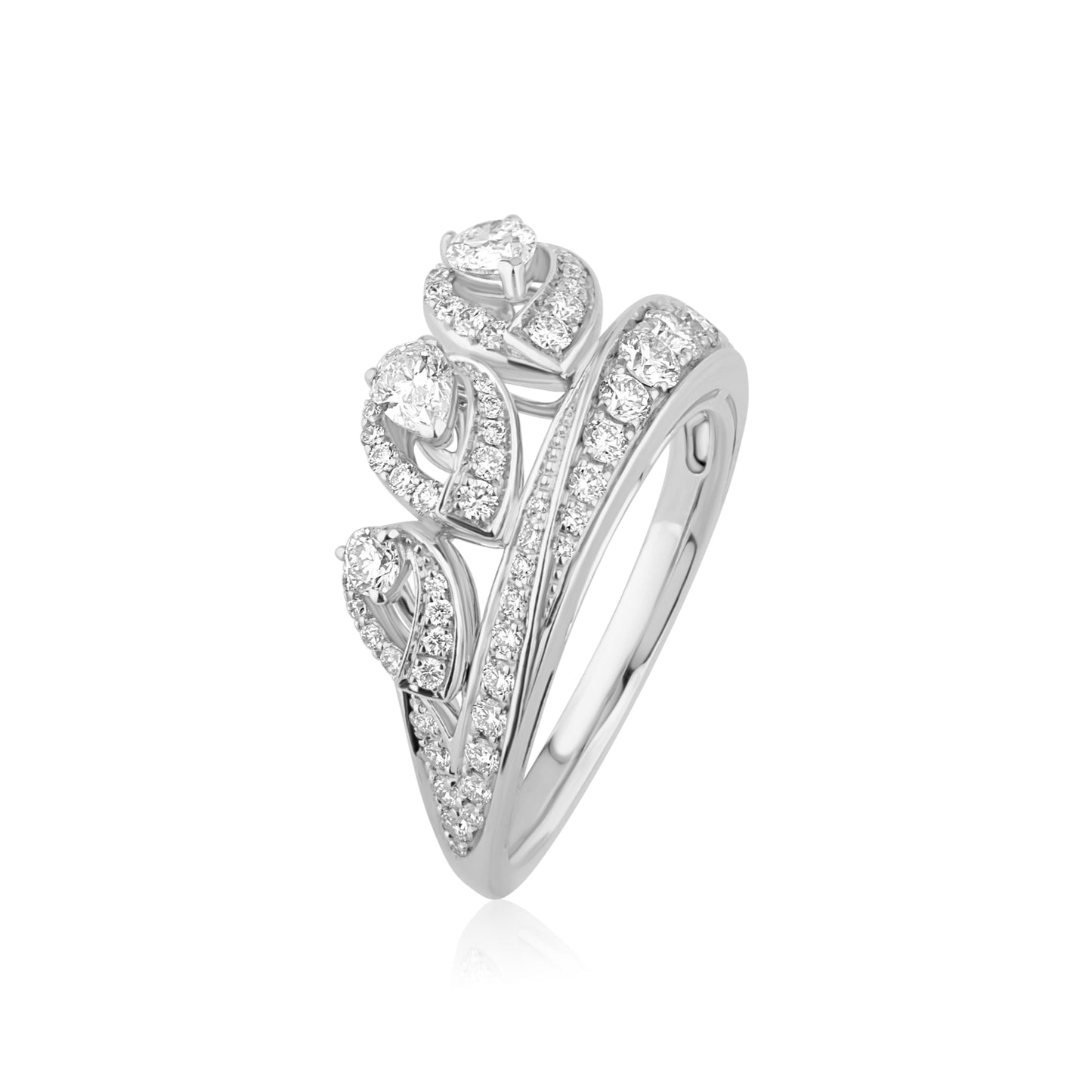 Edenia Diamond Ring, S Motifs - White Gold